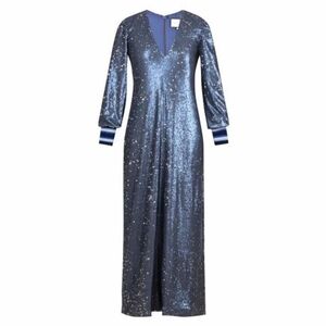 NWT Alexis Raleigh Sequin Midi Dress Size Small Blue Embellished Beaded Chic